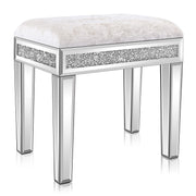 VINGLI Mirrored Vanity Stools with Storage Vanity Chairs Makeup Stool