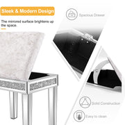 VINGLI Mirrored Vanity Stools with Storage Vanity Chairs Makeup Stool