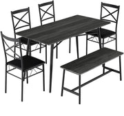 VINGLI 55" Dining Table Set for 6 Modern Dining Bench