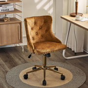 VINGLI Tufted Velvet Computer Chair with Wheels