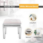 VINGLI Mirrored Vanity Stools with Storage Vanity Chairs Makeup Stool