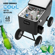 VINGLI 80QT Rolling Patio Cooler Wagon Portable Ice Chest