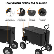 VINGLI 80QT Rolling Patio Cooler Wagon Portable Ice Chest