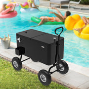 VINGLI 80QT Rolling Patio Cooler Wagon Portable Ice Chest