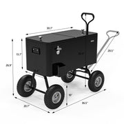 VINGLI 80QT Rolling Patio Cooler Wagon Portable Ice Chest