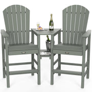 VINGLI Tall Adirondack Chairs Set HDPE Adirondack Bar Stools