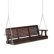 VINGLI 5FT Patio Wooden Porch Swing Heavy Duty 880 LBS Swing Chair Bench with Hanging Chains