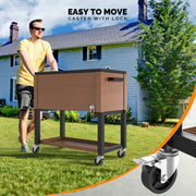 VINGLI 80 Quart Patio Cooler Wagon Rolling Ice Chest
