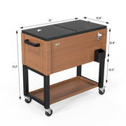 VINGLI 80 Quart Patio Cooler Wagon Rolling Ice Chest