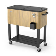 VINGLI 80 Quart Patio Cooler Wagon Rolling Ice Chest