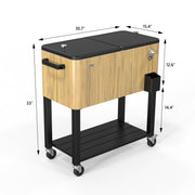VINGLI 80 Quart Patio Cooler Wagon Rolling Ice Chest