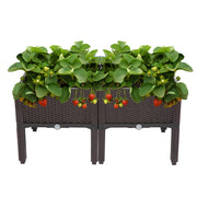 VINGLI Square Raised Garden Bed Wooden Plant Stand