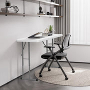 VINGLI 6ft Narrow Folding Table Portable Plastic Rectangle Foldable Table