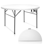 VINGLI 4/5FT Round Folding Commercial Table Portable Plastic Dining Card Table