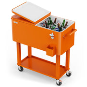 VINGLI 80 QT Rolling Ice Chest Cooler Car Outdoor Patio Wagon Cooling Bins
