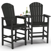 VINGLI Tall Adirondack Chairs Set HDPE Adirondack Bar Stools