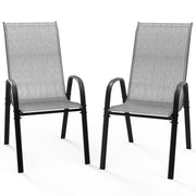 VINGLI Patio Chairs Outdoor Stackable Dining Chairs Set with Armrests