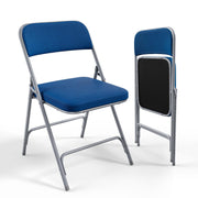 VINGLI Metal Folding Chairs with Cushioned Seat 350Ibs Upholstered Event Chairs