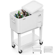 VINGLI 60QT Rolling Ice Chest Cooler Car Outdoor Patio Wagon Cooling Bins