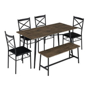 VINGLI 55" Dining Table Set for 6 Modern Dining Bench