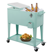 VINGLI 80 QT Rolling Ice Chest Cooler Car Outdoor Patio Wagon Cooling Bins