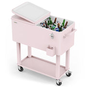 VINGLI 80 QT Rolling Ice Chest Cooler Car Outdoor Patio Wagon Cooling Bins