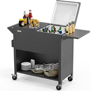 VINGLI 80qt Patio Cooler Bar Drink Cooler Cart Rolling Ice Chest on Wheels