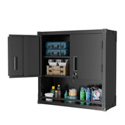 VINGLI 30 Inch Wall Metal Storage Cabinet with Locking Doors Adjustable Tool Cabinet for Garage Basement Black