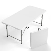 VINGLI Plastic Folding Table Portable Rectangular Table with Carrying Handle