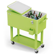 VINGLI 80 QT Rolling Ice Chest Cooler Car Outdoor Patio Wagon Cooling Bins