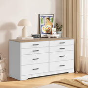 VINGLI Wood Dresser 8 Drawer Modern Chest Large Storage Cabinet