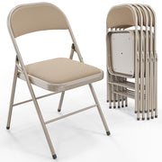 VINGLI 350 lbs Metal Frame Folding Chairs Portable with Padded Seats