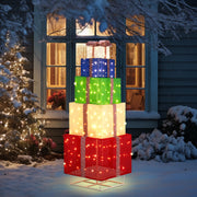 VINGLI 3/4/5 PCS Christmas Lighted Gift Boxes Set with Plug