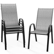 VINGLI Patio Chairs Outdoor Stackable Dining Chairs Set with Armrests