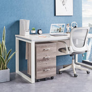 VINGLI 3-Drawer Wood File Cabinet with Lock Mobile Grey/Oak/Black/White/Greige/Walmut