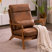 VINGLI Mid-Century High Back Armchair with Pillow Upholstered