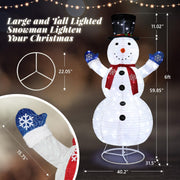 VINGLI 3/4/5/6 FT Lighted Christmas Snowman with LED Lights Ground Stakes