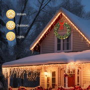VINGLI Pre-lit Artificial Christmas Wreath Ourdoor Xmas Door Wreath Decorations
