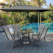 VINGLI Patio Chairs Outdoor Stackable Dining Chairs Set with Armrests