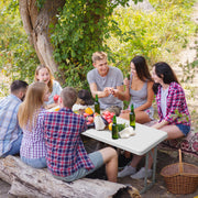 VINGLI 6ft Narrow Folding Table Portable Plastic Rectangle Foldable Table