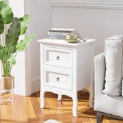 VINGLI Wooden Nightstand  2 Drawers Bed Side Table