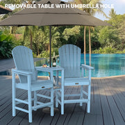 VINGLI Tall Adirondack Chairs Set HDPE Adirondack Bar Stools