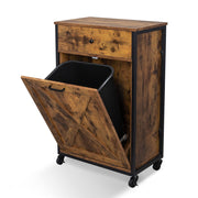 VINGLI 10/13 Gallon Tilt Out Trash Bin Cabinet Wood Tilt Out Laundry Hamper