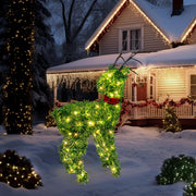 VINGLI Lighted Reindeer Outdoor Decorations Green/Gold/White