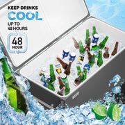 VINGLI 80qt Patio Cooler Bar Drink Cooler Cart Rolling Ice Chest on Wheels
