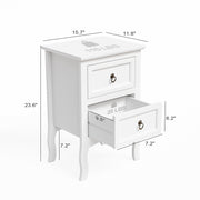 VINGLI Wooden Nightstand  2 Drawers Bed Side Table
