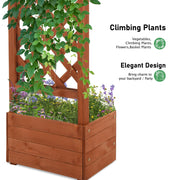 VINGLI Wooden Garden Arbor with Planter Wedding Arch for Ceremony Wood Garden Arbour Trellis for Plant Climbing