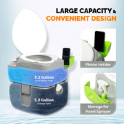 VINGLI Portable Camping Toilet w/Capacity Tank