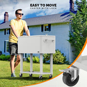 VINGLI 80 QT Rolling Ice Chest Cooler Car Outdoor Patio Wagon Cooling Bins