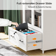 VINGLI Wood Lateral File Cabinet with Adjustable Shelves White/Black